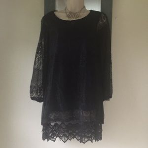 Mela Loves London Black Lace Mini Dress